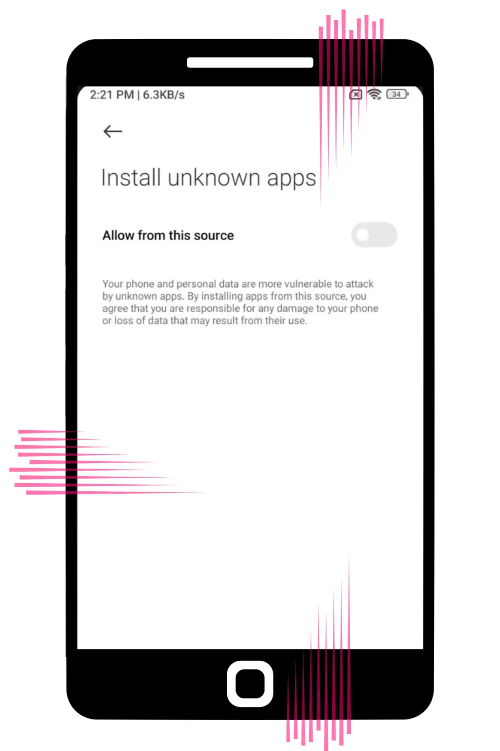 Android Ayarlarından bilinmeyen kaynaklara izin ver