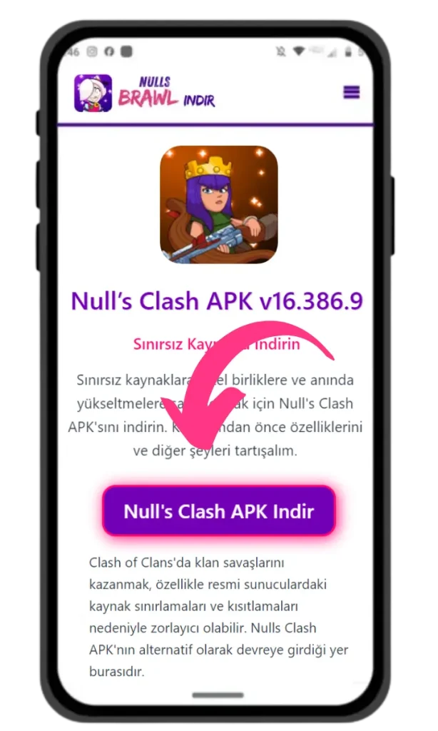 Boş değerler çatışması APK'sını yükleme adımları